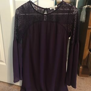 purple satin dress